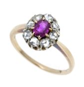 Rubin-Diamant-Ring GG 585/000 mit e