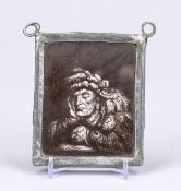 Kleines Glasbild in Bleifassung, 18