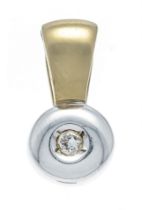 Solitaire Brilliant Clip Pendant GG/WG 585/000 with a 0.06 ct brilliant-cut diamond W/SI, L. 16