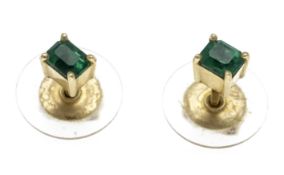 Smaragd-Ohrstecker GG 750/000 mit 2 feine