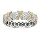 Massiver Bicolor Brillant-Armreif WG 750/