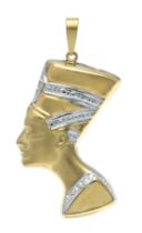 Nefertiti pendant, GG/WG 333/000, partially matte finish, L. 41 mm, 2.0 g