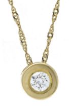 Solitaire Brilliant-Cut Pendant GG 750/000 with one brilliant-cut diamond 0.24 ct W/VS-SI, D. 7.2