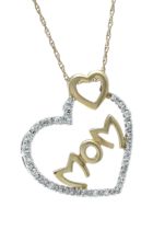 Symbol pendant GG/WG 416/000 in the shape of a large and a small heart with the inscription “Mom” in