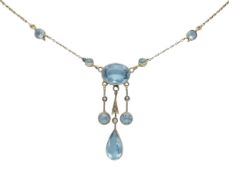 Jugendstil-Collier GG 585/000 ungest., ge