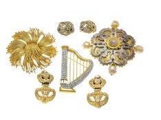 5-teiliges Modeschmuck-Konvolut Metall ve