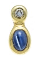 Sapphire and Brilliant-Cut Diamond Pendant GG 585/000 featuring an oval sapphire cabochon 6.8 x 4.