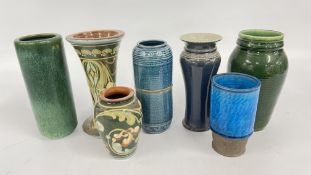 A BOX OF STUDIO VASES INC JAPANESE IKEBANA VASES + ALLER VALE ETC., 7.