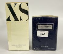 A 100ML PACO RABANNE AFTERSHAVE AND 1 75ML DOLCE & GABBANA AFTERSHAVE.