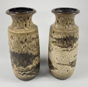 A MATCHED PAIR OF W. GERMAN POTTERY VASES - H 42CM.