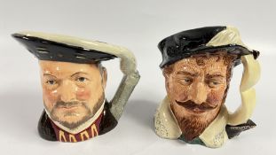 TWO ROYAL DOULTON CHARACTER JUGS HENRY VIII AND SIR FRANCIS DRAKE.