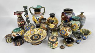 A LARGE GROUP OF GOUDA VARIOUS DESIGNS (SOME A/F).