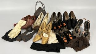 A COLLECTION OF VINTAGE LADIES SHOES TO INCLUDE 