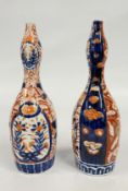 TWO C1890 JAPANESE IMARI DECORATED BOTTLE VASES, ONE DAMAGED AND REPAIRED, HEIGHT 26CM.