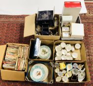6 X BOXES OF SUNDRIES TO INCLUDE COLLECTOR'S PLATES, JUGS, ROYAL DOULTON AUTUMN'S GLORY TEAWARE,