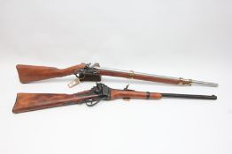 DENIX REPLICA NAPOLEONIC PERIOD FLINTLOCK CARBINE RIFLE AND DENIX REPLICA SHARPS MILITARY CARBINE
