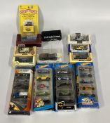 A BOX CONTAINING MODEL DIE CAST VEHICLES TO INCLUDE LLEDO, MOTORHEADS ETC.