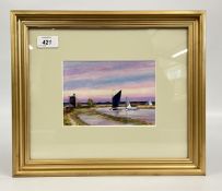 A FRAMED AND MOUNTED OIL ON CARD BEARING SIGNATURE JAMES ALLEN TITLED END OF THE DAY UPTON MILL