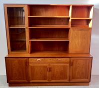 MID CENTURY G PLAN TEAK SIDEBOARD, W 186, D 45, H 177CM.