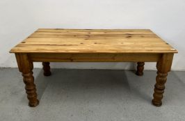 SOLID PINE DINING TABLE, W 178 X D 96 X H 79CM.