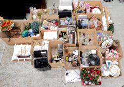 20 X BOXES OF HOUSEHOLD SUNDRIES AS CLEARED TO INCLUDE CD'S, DVD'S, PICTURE FRAMES,