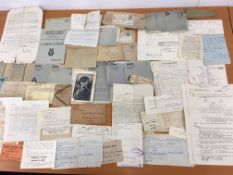 EPHEMERA: SMALL BOX WITH A COLLECTION WW2 RELATED ENVELOPES, DOCUMENTS ETC.