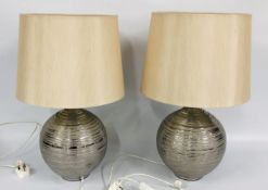 A PAIR OF DESIGNER TABLE LAMPS MARKED 