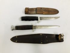 A GERMAN WHITBY SOLINGEN SCOUT KNIFE ALONG WITH A FURTHER WILLIAM ROGERS BELIEVED WW2 PERIOD