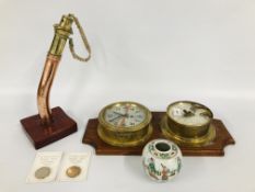 A VINTAGE COPPER AND BRASS SHIPS TELEPHONE,