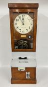 A VINTAGE NATIONAL ELECTRIC NORTH EAST TIME RECORDERS LTD CLOCKING IN MACHINE (WIRING REMOVED) -