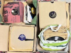 A QUANTITY OF ASSORTED RECORDS TO INCLUDE 45RPM EXAMPLES.