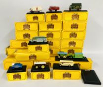 THE GREATEST SHOW ON EARTH 2 TRAYS CONTAINING 27 BOXED FAIR AND CIRCUS DIE CAST MODELS,