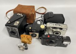 A GROUP OF CAMERAS TO INCLUDE AN OLYMPUS XA2,