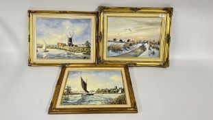 TWO FRAMED OIL ON BOARDS TITLED 