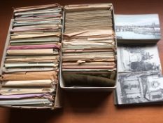 POSTCARDS: ORIGINAL FIND OF OLD MAINLY CONTINENTAL, MANY IN PACKETS AND ENVELOPES AS PURCHASED,