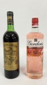 70CL BOTTLE OF GORDON'S PREMIUM PINK GIN + A BOTTLE OF CHATEAU DE LA RIVIERE 1979.