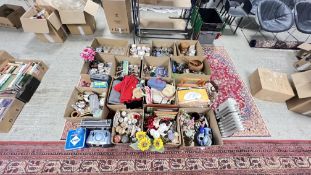15 X BOXES OF HOUSEHOLD SUNDRIES TO INCLUDE CHINA, GLASSWARE AND ORNAMENTS, CLOTHING,