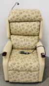 RELAXER ULTRA MASSAGE CREAM UPHOLSTERED CHAIR WITH BUILT IN READING LAMP - SOLD AS SEEN.