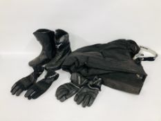 A PAIR OF ALPINESTARS MOTORCYCLE BOOTS EURO SIZE 44,