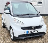 2012 SMART FORTWO PURE 61 MHD AUTO. VRM - KM62 CTV. FIRST REGISTERED: 26/11/2012. 999CC PETROL.