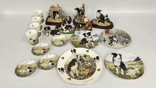 A GROUP OF BORDER COLLIE COLLECTIBLES TO INCLUDE COLLECTORS PLATES,