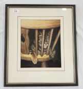 A FRAMED AND MOUNTED ORIGINAL MIXED MEDIA TITLED 