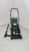 PARKSIDE 132CC PETROL LAWN MOWER ALONG WITH FISKARS XACT WEED PULLER.