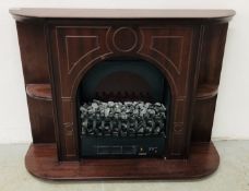 REPRODUCTION MAHOGANY ELECTRIC FIREPLACE - SOLD AS SEEN.