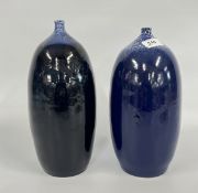 A MATCHED PAIR OF GLAZED STUDIO POTTERY VASES MARKED TEAR REGUENGOS DE MONSARAZ DE SOUZA (THE