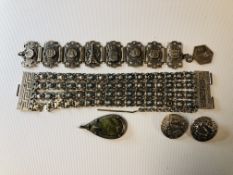 TWO WHITE METAL BRACELETS TO INCLUDE SOUVENIR BRACELET,