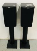 A PAIR OF B & W DM 601 PEDESTAL SPEAKERS SERIAL NO. 019355 - SOLD AS SEEN.