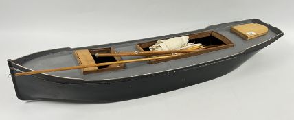 A HAND CRAFTED MODEL BARGE - L 114CM.