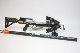 HEX 400 COMPOUND CROSSBOW WITH ARROWS.