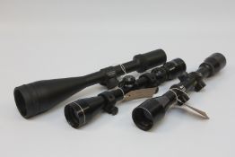 THREE RIFLE SCOPES TO INCLUDE BURRIS FULL FIELD 6.
